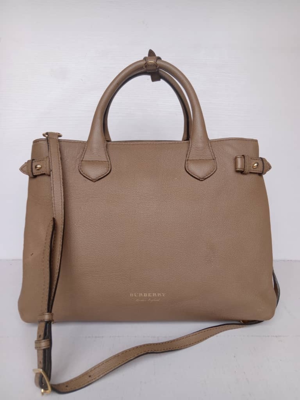 Burberry Banner Tote Bag with Top Handles